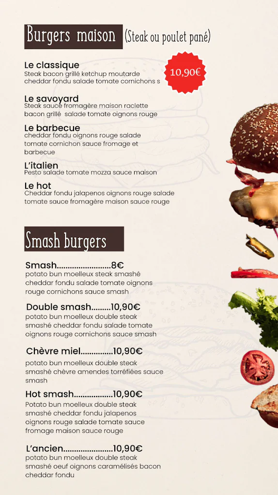 Burgers maison & Smash